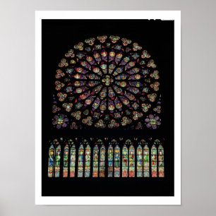 Poster Janela cor-de-rosa do transept sul que descreve o