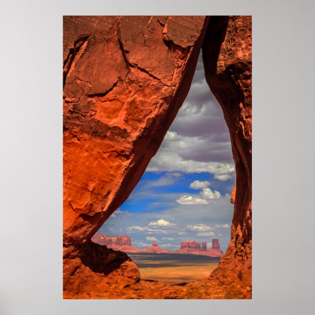Poster Janela de rock para Monument Valley, AZ (Frente)