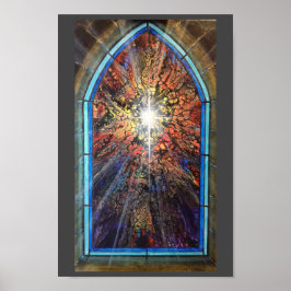 Poster Janela de vidro colorido