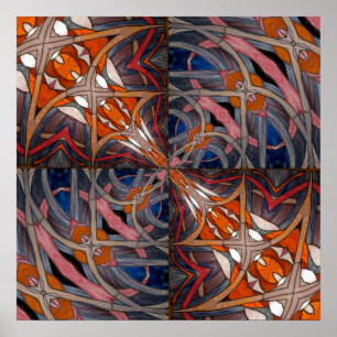 Poster Janela de vidro contida Caleidoscópio 18