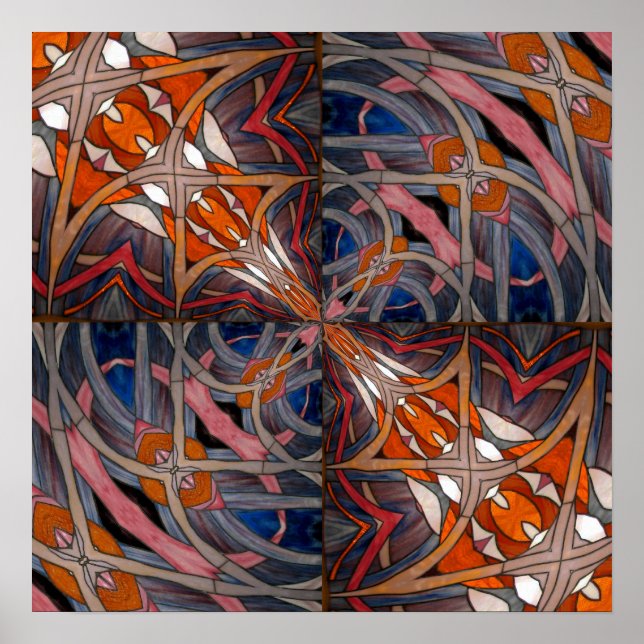 Poster Janela de vidro contida Caleidoscópio 18 (Frente)