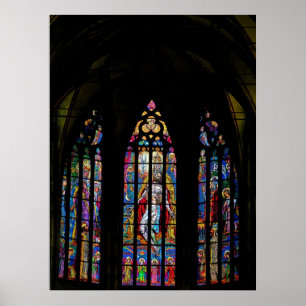 Pôster Janela de vitral (2), a catedral de Vitus da rua