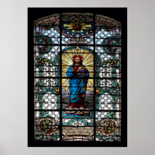 Pôster Janela de vitral da igreja paroquial