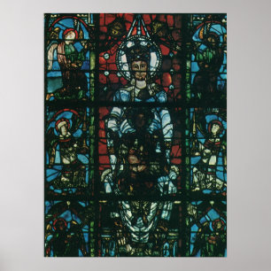 Poster Janela de vitral de igreja religiosa vintage