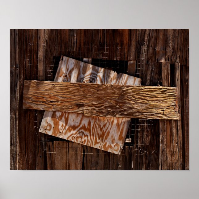 Poster Janela Embaralada da Casa de Madeira Antiga (Frente)