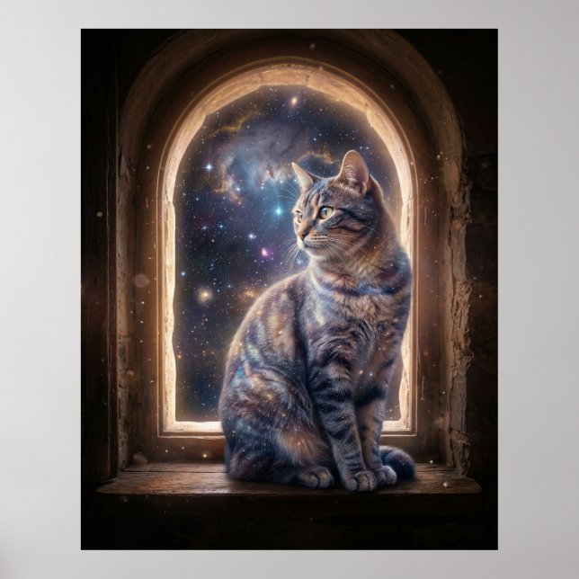 Poster Janela Estelar do Gato Cósmico (Frente)