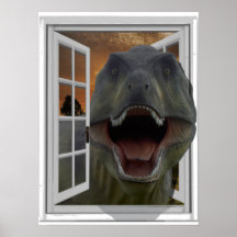 Janela Falso de Efeito de Imagem 3D do Dinossauro