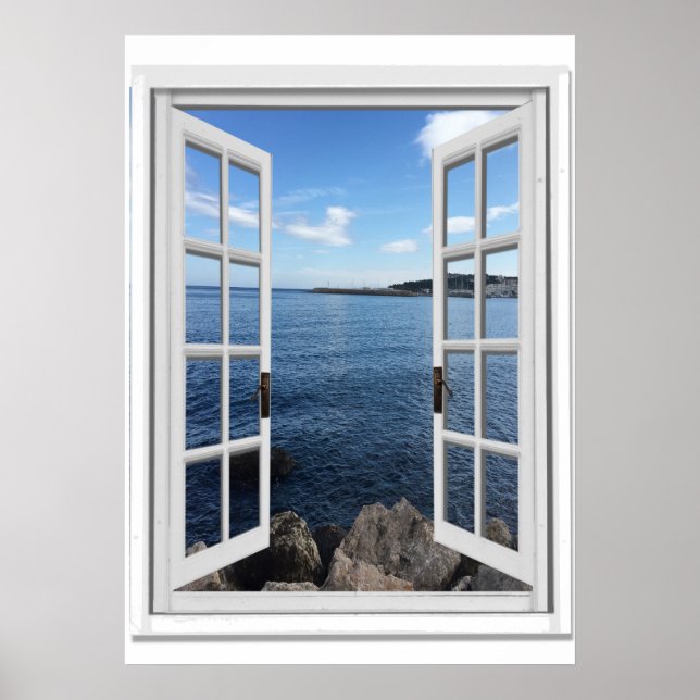 Poster Janela Falso Trompe l'oeil Sea View (Frente)