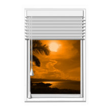 Janela Faux Vista Sunset Sea com Cegos