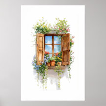 Janela Floral Rústica – Estilo Casa de Campo