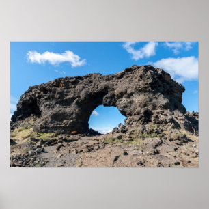 Poster Janela lava em Dimmuborgir, zona de Myvatn - Islâ