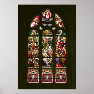 Pôster Janela que descreve o baptismo do cristo, 1490