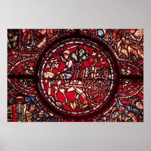 Pôster Janela que descreve um comerciante de vinho