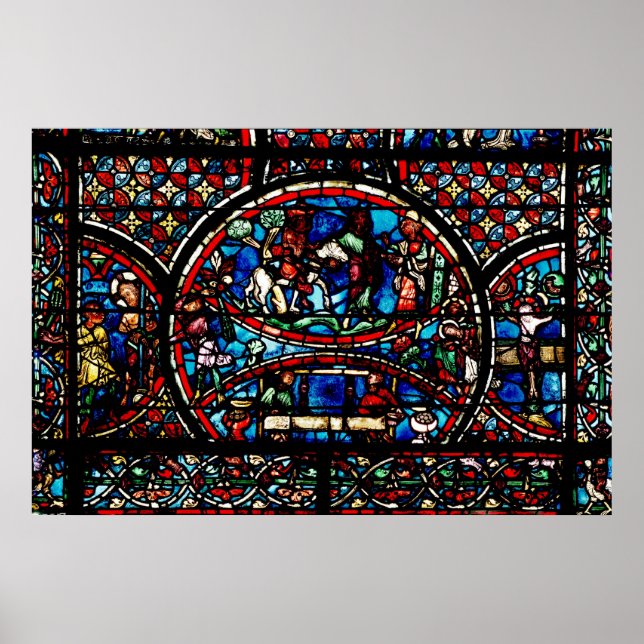 Pôster Janela representando o bom samaritano (Frente)