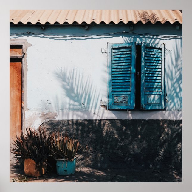 POSTER JANELAS ABERTAS AZUL LOUVERED (Frente)