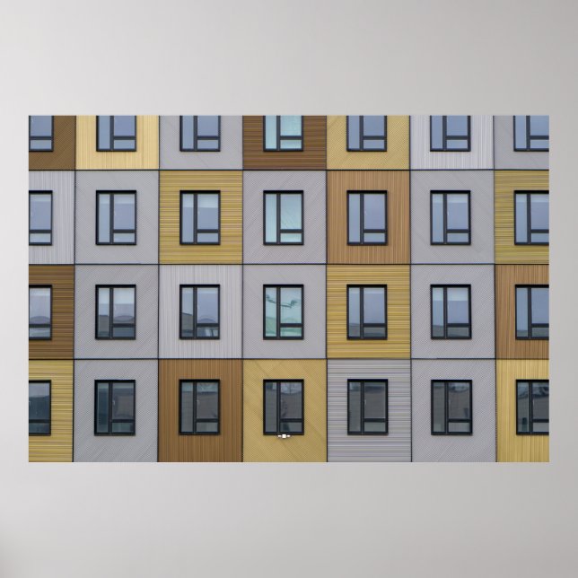 Poster Janelas brancas e beges (Frente)