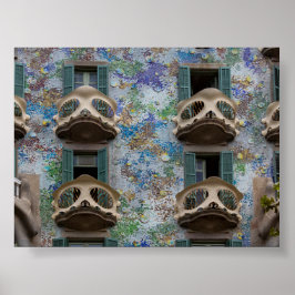 Poster Janelas da Casa Battló em Barcelona