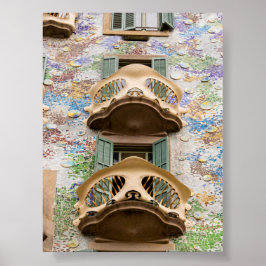 Poster Janelas da Casa Battló em Barcelona