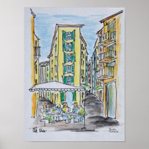 Pôster Jantar ao Ar Livre no Old Nice Nice, França