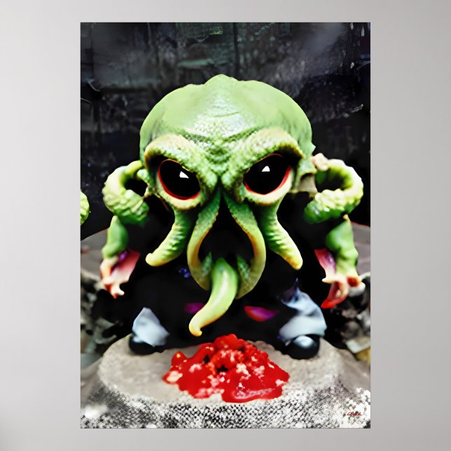 Poster Jantar com Cthulhu (Frente)