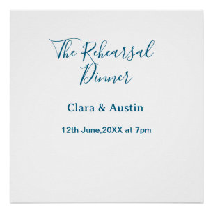 Pôster jantar de ensaio na noite anterior simples minimal