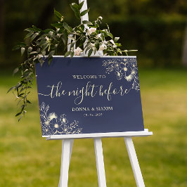 Poster Jantar de Ensaios Azul-Marinho da Noite Anterior 