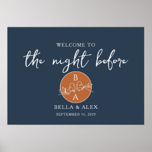 Poster Jantar de Ensaios Navy Blue da Noite Anterior