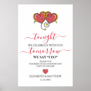 Poster Jantar de Rehearsal de Casamento Minimalista Elega