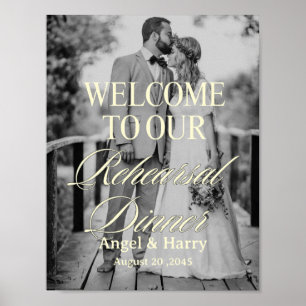Poster Jantar de Rehearsal de Foto Personalizada Bem-vind