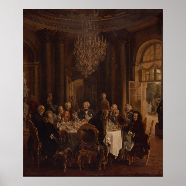 Poster Jantar Mesa em Sanssouci, 1850 (Frente)