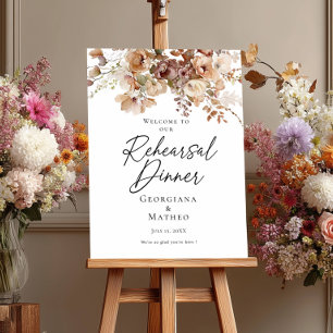 Poster Janto de ensaio Elegante, floral neutro, bem-vindo