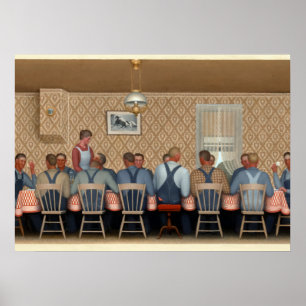 Poster Janto por Threshers de Grant Wood