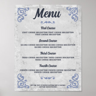 Poster Janto Rustic Tuscan Western Chef catering Menu