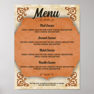 Poster Janto Rustic Tuscan Western Chef Catering Menu Po