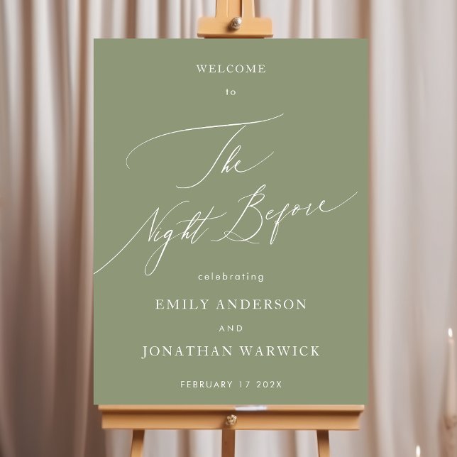 Poster Janto Simples de Caligrafia Sage Green (Criador carregado)