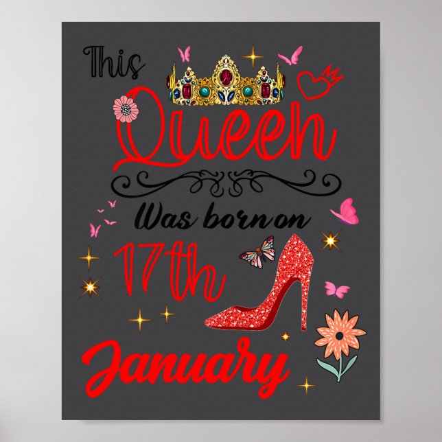 Poster January 17 Birthday This Queen Was Born On January (Frente)