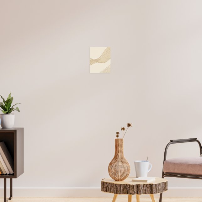 Poster Japandi Abstract Line Art Minimalist Neutral Wall  (Sala de Estar 3)