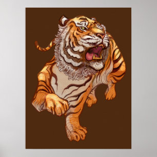 Poster Japanese Art Style Tiger