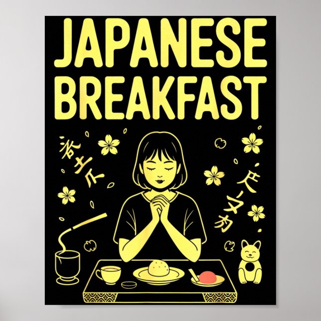 Poster Japanese Breakfast Zen Morning Miso Rice Tea Graph (Frente)