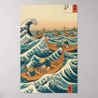 Poster Japanese fishermen