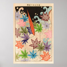 Poster Japanese Maple Leaf Art Print Seiko Ueno Autumn