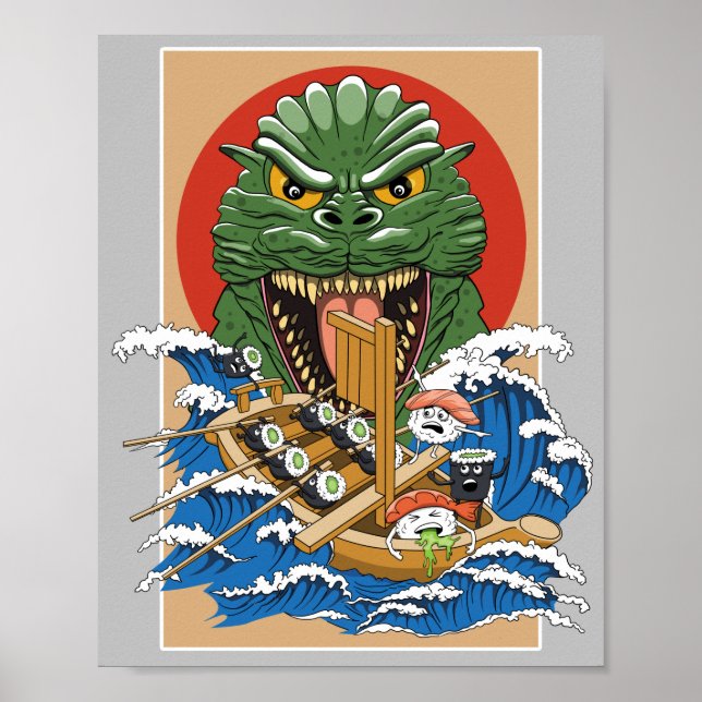 Poster Japanese Monster Sushi Lover (Frente)