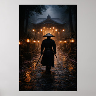 Poster Japanese Samurai - Dark Theme