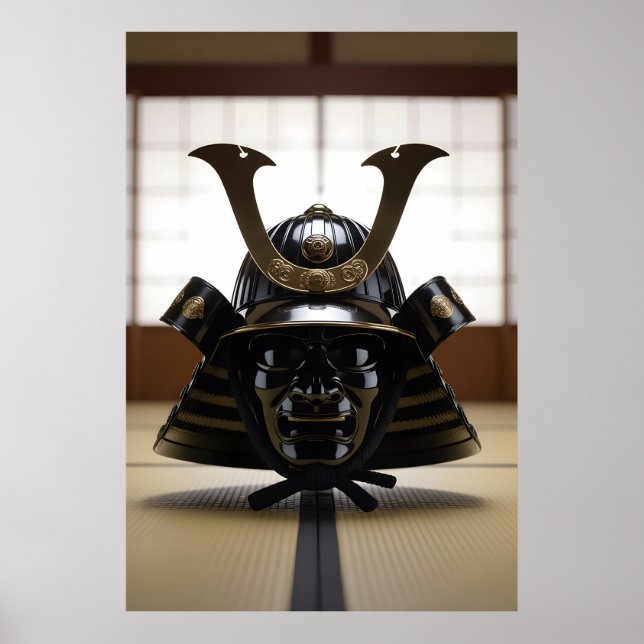 Poster Japanese Samurai Helmet (Frente)