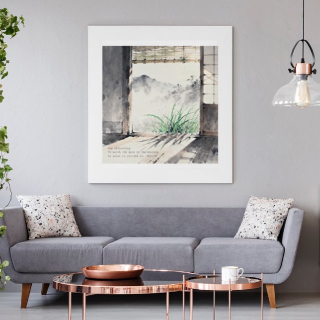 Poster Japanese sumi-e ink painting paired with a Haiku  (Criador carregado)