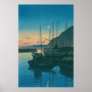 Poster Japanese Ukiyo-e by Hasui Kawase "Morning in Beppu