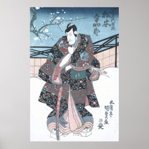 Poster Japanese Ukiyo-e Winter Kabuki Actor by Kunisada