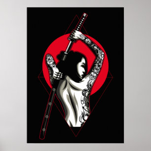 Poster Japanese Woman Warrior