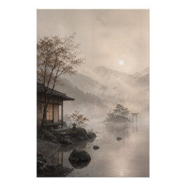 Pôster Japanese Zen Lake Wall Art Poster
