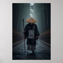 Poster Japanese Zen Monk